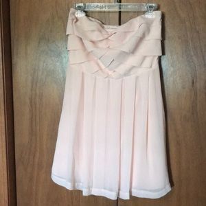 Express light pink strapless dress